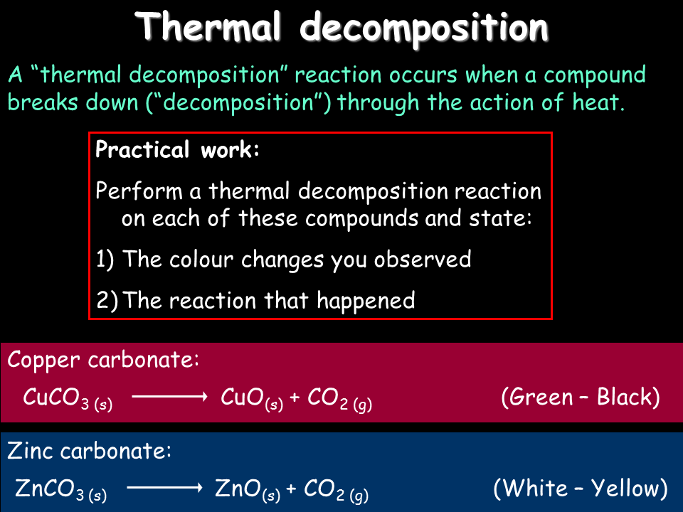 What happens in a thermal decomposition reaction