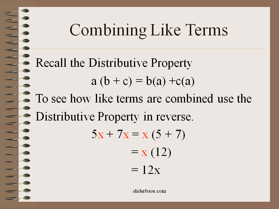  Combining Like Terms 