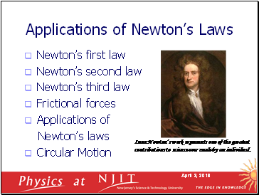 Applications of Newtons Laws