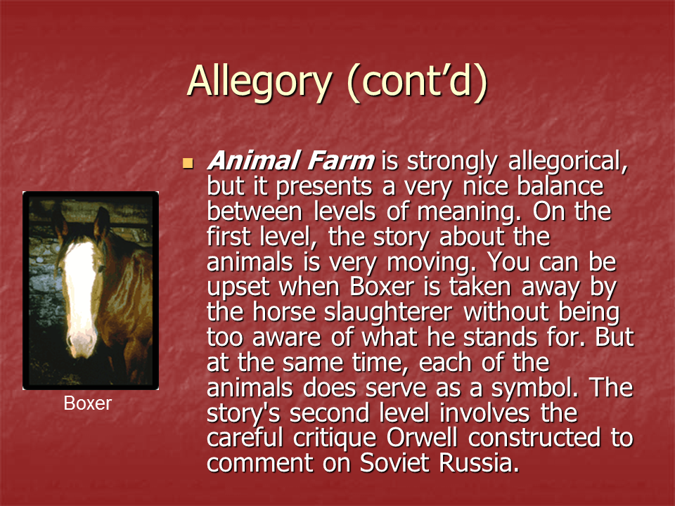  Animal Farm As An Allegorical Novel What Are Some Allegory Examples In 2019 02 13