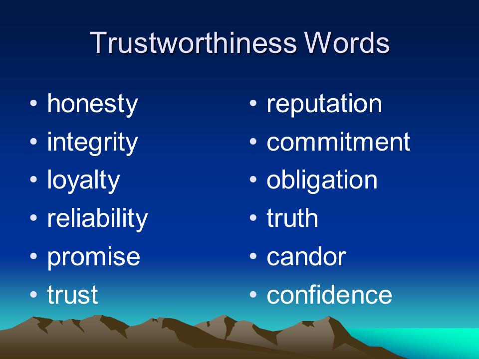 Character Education Trustworthiness Presentation English Language