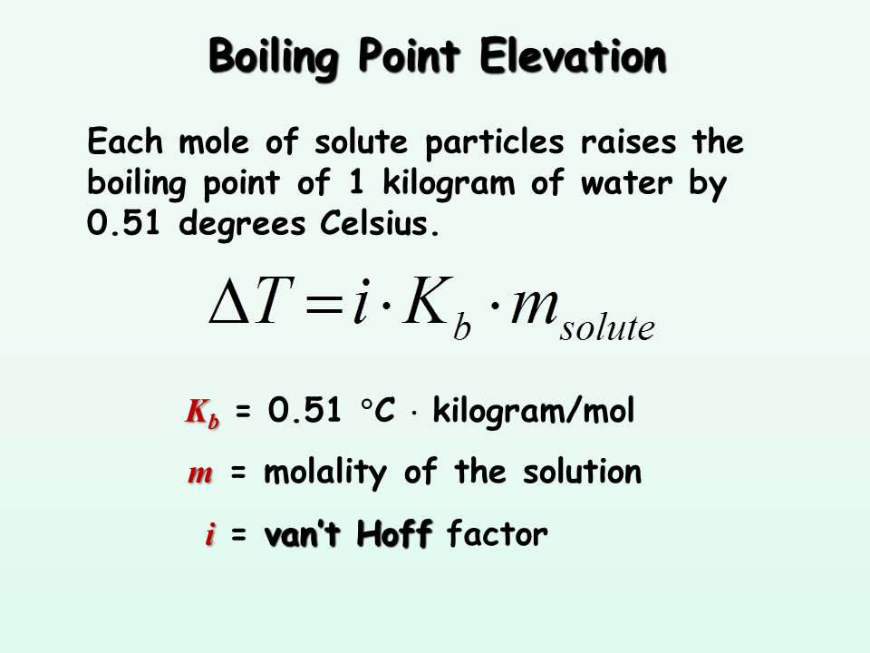 Colligative Properties Of Solutions Presentation Chemistry